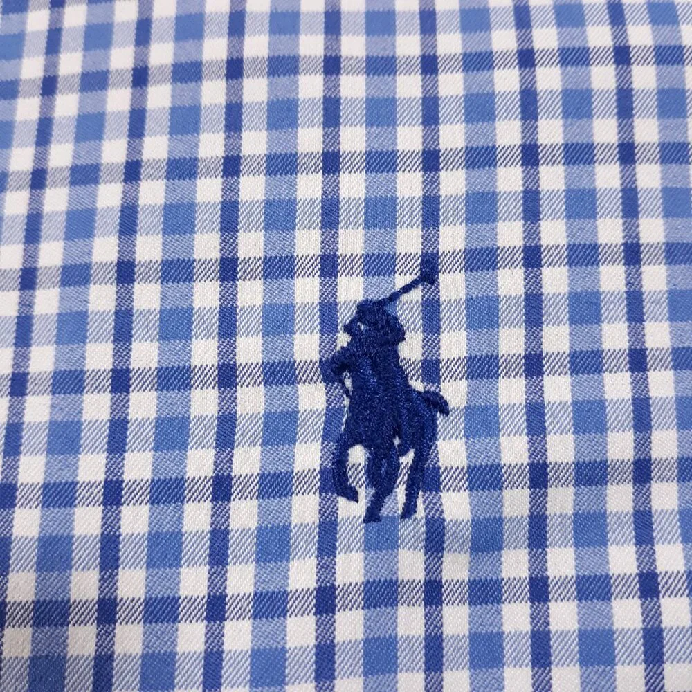 Ralph‎ Lauren Performance Shirt Mens Medium Nylon Elastane Blue Small Pony